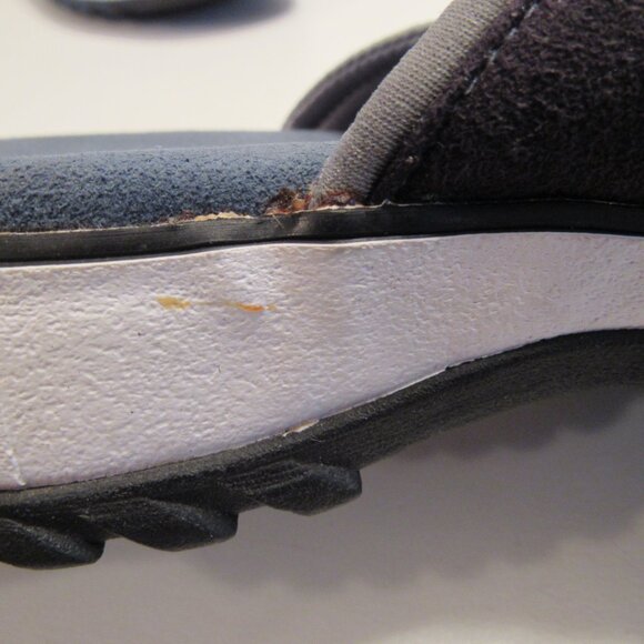 Clarks Navy Blue Slip On Sueded Canvas Sandals Size 8M - Picture 12 of 13